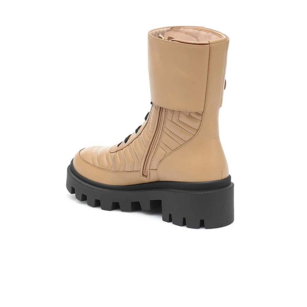 Gucci - Frances Leather Combat Boots - IT 37.5 - Picture 4 of 9